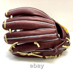 Mizuno Pro HAGA JAPAN 11.5 Infield Baseball Glove RHT Crest Hide Wisdom Brown