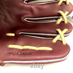 Mizuno Pro HAGA JAPAN 11.5 Infield Baseball Glove RHT Crest Hide Wisdom Brown