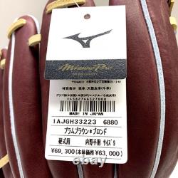 Mizuno Pro HAGA JAPAN 11.5 Infield Baseball Glove RHT Crest Hide Wisdom Brown