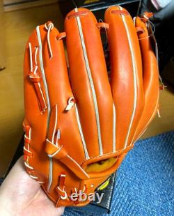 Mizuno Pro HAGA JAPAN Infield 11.5 D-Link HARD BASEBALL Glove Orange Kip Leather