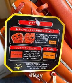 Mizuno Pro HAGA JAPAN Infield 11.5 D-Link HARD BASEBALL Glove Orange Kip Leather