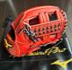 Mizuno Pro Haga Japan Infield 11.5 Rht Baseball Glove Orange Plexi Kip Leather
