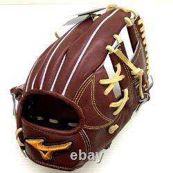 Mizuno Pro HAGA JAPAN Infielder 11in RHT Brown HARD BASEBALL Glove Harmonia Rare