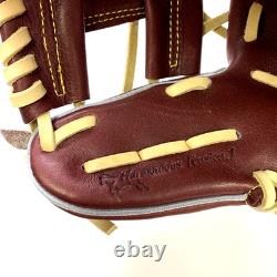 Mizuno Pro HAGA JAPAN Infielder 11in RHT Brown HARD BASEBALL Glove Harmonia Rare