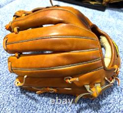 Mizuno Pro HAGA JAPAN Tenacious Kip Leather 11.5 Infielder Bitter Orange Glove