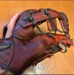 Mizuno Pro Hardball Baseball Glove Infield Splendid Orange Used