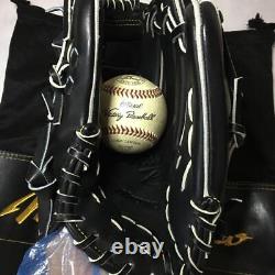 Mizuno Pro Hardball Infielder's Glove Right-handed Black withstorage bag Very Good