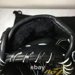 Mizuno Pro Hardball Infielder's Glove Right-handed Black withstorage bag Very Good