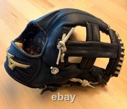 Mizuno Pro Order Black Infielder Glove Kousaku Kishimoto Stamp Rare Vintage