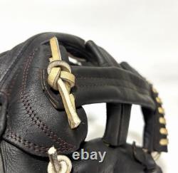 Mizuno Pro Order Black Infielder Glove Kousaku Kishimoto Stamp Rare Vintage