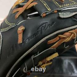 Mizuno pro Glove Baseball Infielder Black for Right throw with official Case