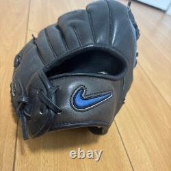 NIKE Pro Gold Baseball Glove Infielder RHT Black/Blue Softball Used