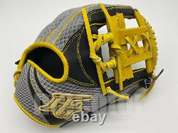 New Hi-Gold Pro Order 12 Infield Baseball Glove Grey Embossing Black Yellow RHT