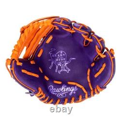 New Rawlings Heart of The Hide Baseball Glove Infield Purple/Orange 11.5 RHT