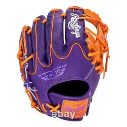 New Rawlings Heart of The Hide Baseball Glove Infield Purple/Orange 11.5 RHT