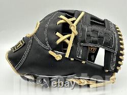 New ZETT Pro Model 11.5 Infield Baseball Glove Black Cream RHT Japan H-Web