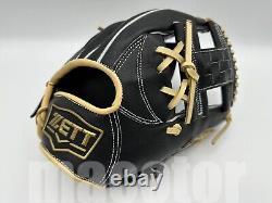 New ZETT Pro Model 11.5 Infield Baseball Glove Black Cream RHT Japan H-Web