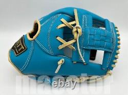 New ZETT Pro Model 11.5 Infield Baseball Glove Macaron Blue Cream RHT H-Web