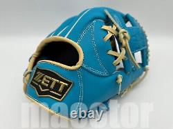 New ZETT Pro Model 11.5 Infield Baseball Glove Macaron Blue Cream RHT H-Web