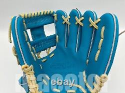 New ZETT Pro Model 11.5 Infield Baseball Glove Macaron Blue Cream RHT H-Web