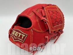 New ZETT Pro Model 11.5 Infield Baseball Glove Red RHT NPB Japan
