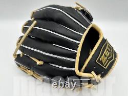 New ZETT Pro Model 11.75 Infield Baseball Glove Black Cream RHT Japan T-Web