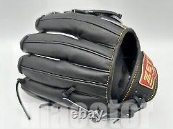 New ZETT Pro Model 11.75 Infield Baseball Glove Black Cross RHT NPB Japan 3B