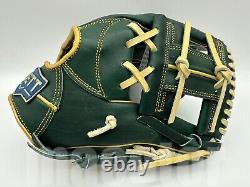 New ZETT Pro Model 11.75 Infield Baseball Glove Green Gold H-Web RHT NPB Japan