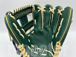 New ZETT Pro Model 11.75 Infield Baseball Glove Green Gold H-Web RHT NPB Japan