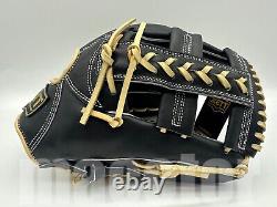 New ZETT Pro Model 12 Infield Baseball Glove Black Cream Cross RHT Japan