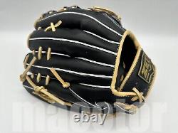 New ZETT Pro Model 12 Infield Baseball Glove Black Cream Cross RHT Japan