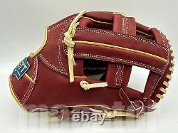 New ZETT Pro Model 12 Infield Baseball Glove Crimson Gold Cross RHT NPB Japan