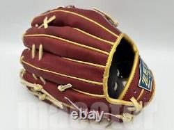 New ZETT Pro Model 12 Infield Baseball Glove Crimson Gold Cross RHT NPB Japan