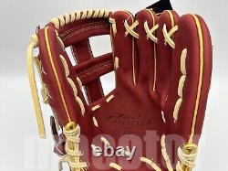 New ZETT Pro Model 12 Infield Baseball Glove Crimson Gold Cross RHT NPB Japan