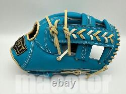 New ZETT Pro Model 12 Infield Baseball Glove Macaron Blue Cream RHT Cross