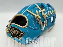 New ZETT Pro Model 12 Infield Baseball Glove Macaron Blue Cream RHT Cross