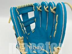 New ZETT Pro Model 12 Infield Baseball Glove Macaron Blue Cream RHT Cross