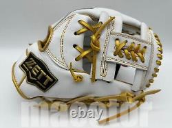 New ZETT Special Pro Order 11.5 Infield Baseball Glove White Gold RHT H-Web