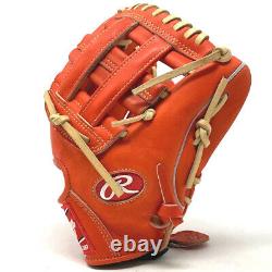 PRO204-6RODM-RightHandThrow Rawlings Red Orange Heart of the Hide 11.5 H Web Bas