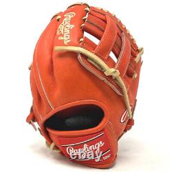 PRO204-6RODM-RightHandThrow Rawlings Red Orange Heart of the Hide 11.5 H Web Bas