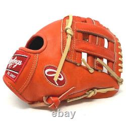 PRO204-6RODM-RightHandThrow Rawlings Red Orange Heart of the Hide 11.5 H Web Bas