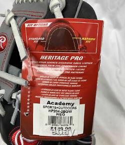 Rawlings HP204-2BGw 11.5 Heritage Pro Series Baseball Glove Infield Black/Gray