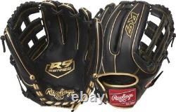 Rawlings boys Infield/Outfield Baseball Glove 11.75 Inch Pro H Web Black/Go