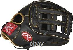Rawlings boys Infield/Outfield Baseball Glove 11.75 Inch Pro H Web Black/Go