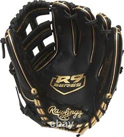 Rawlings boys Infield/Outfield Baseball Glove 11.75 Inch Pro H Web Black/Go