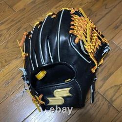 SSK Pro Edge Baseball Glove Infield Leather Black/Tan Made in Japan Used