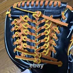 SSK Pro Edge Baseball Glove Infield Leather Black/Tan Made in Japan Used