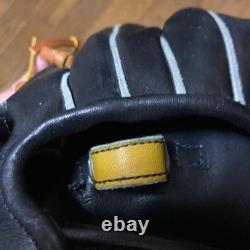 SSK Pro Edge Baseball Glove Infield Leather Black/Tan Made in Japan Used