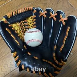 SSK Pro Edge Baseball Glove Infield Leather Black/Tan Made in Japan Used