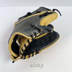 Sacco Leather 11 3/4 Professional Infield Baseball Glove Grey Yellow Left Hand